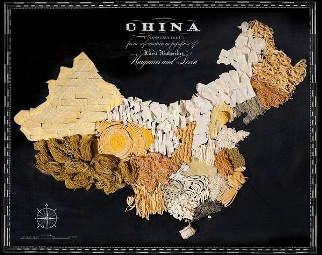 China | Travel map made of food