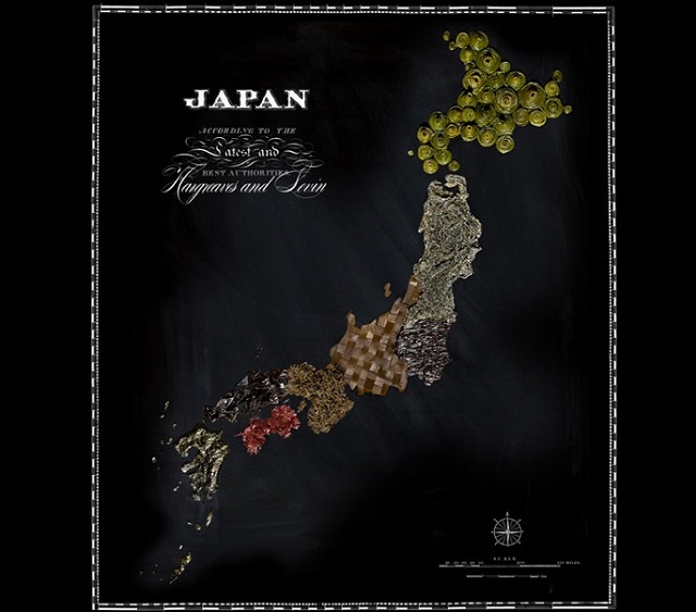 Japan | Travel map made of food