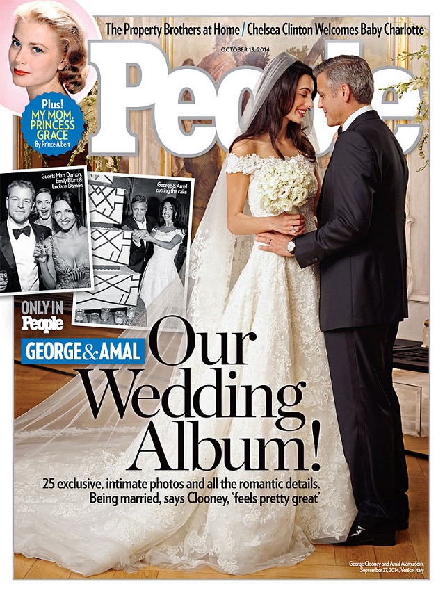 George Clooney and Amal Alamuddin tied the not in Italy 2014 | Best Celebrities Wedding Dresses 