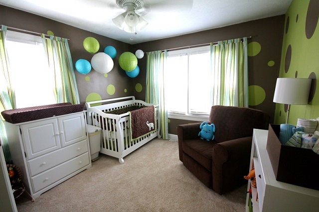 Green and brown | How to decorate a baby’s room