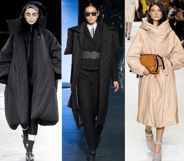 Duvet coats envolve feminine silhouettes in a cozy cocoon, fashionable protection against low temperatures.