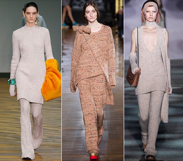 Knits is also a tendance this season: comfortingly soft, full look in wool, as seen at Stella McCartney, Marc Jacobs and Céline.