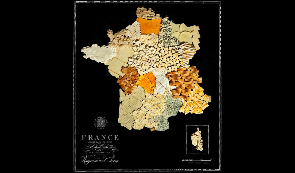 Travel map made of food